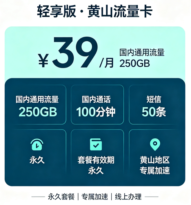 黄山流量卡轻享版套餐详情